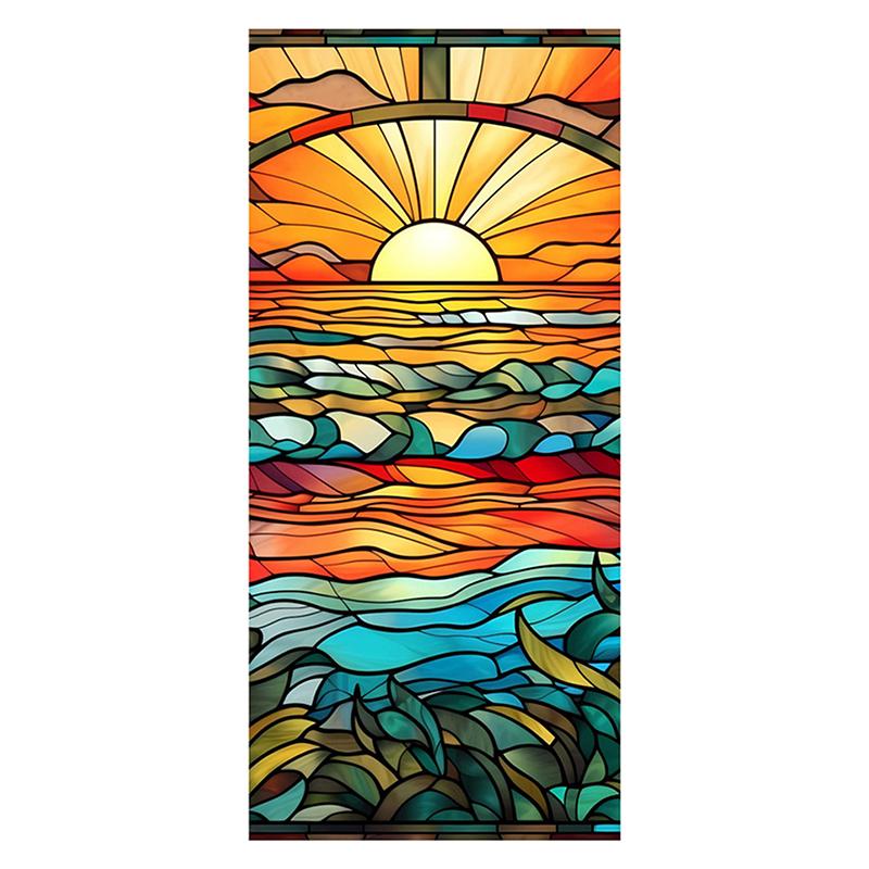 45x100 см окрашенная цветная тропическая растительная пленка для окон и дверей ПВХ статическая адсорбционная стеклянная наклейка для домашнего декора съемная