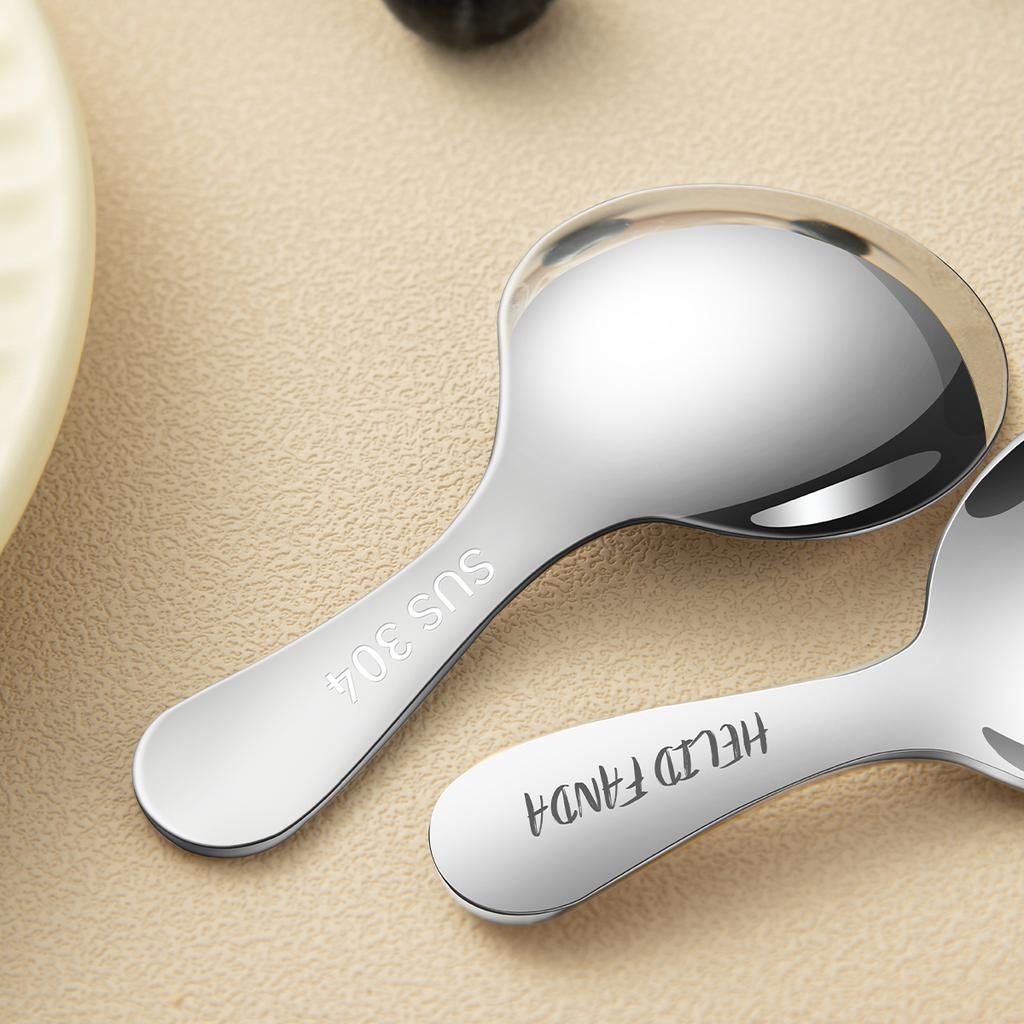 Милая ложка для соли из нержавеющей стали 304, детская десертная ложка с короткой ручкой, ложка для мороженого, кухонный мини-совок для приправ