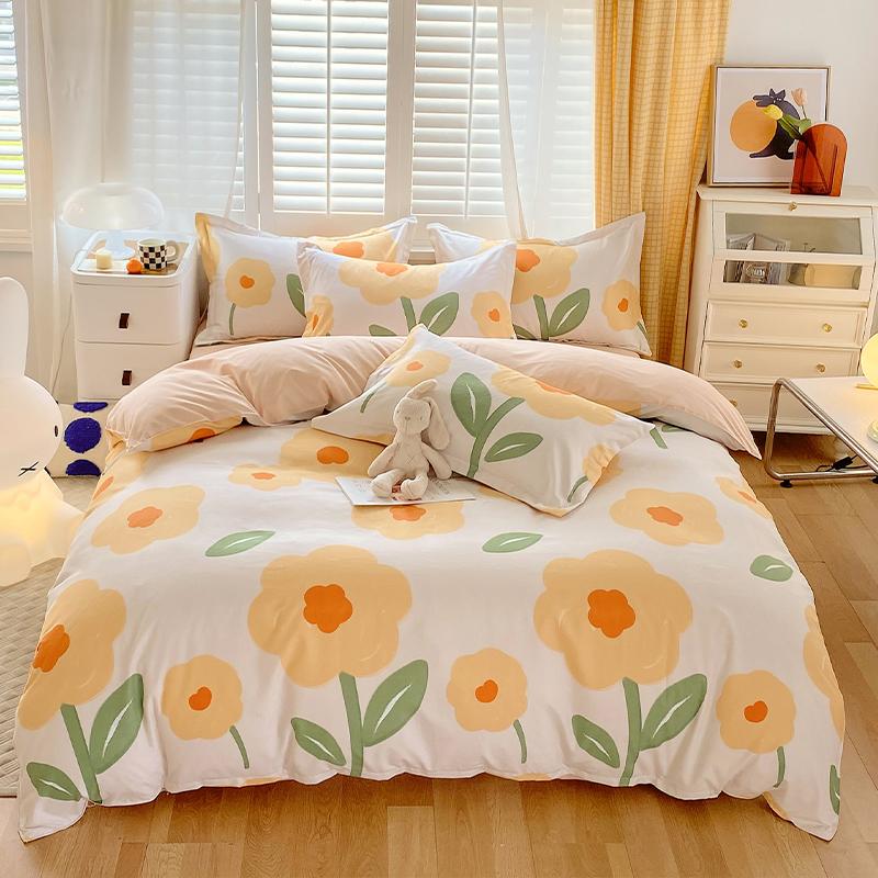 Flower Botanical Duvet Cover Set 3pcs Floral Bedding Set for Kids and Adults Comforter Covers Pillowcases, Washable Home Textil