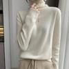 Women's Thick Cashmere Turtleneck Sweater - High Collar, Loose Fit, Long Sleeve, Solid Color, Perfect for Autumn and Winter.