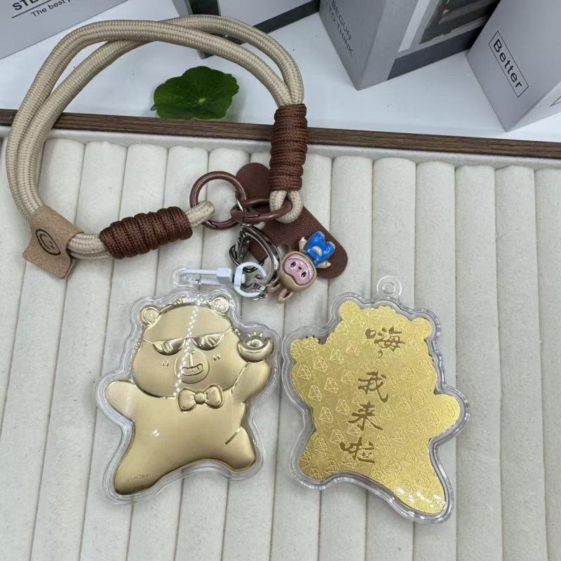 Shuibei 999 Чистое Золото Юаньбао Мультяшные Солнцезащитные Очки Капибара Брелок и Шарм для Сумки Ремешок