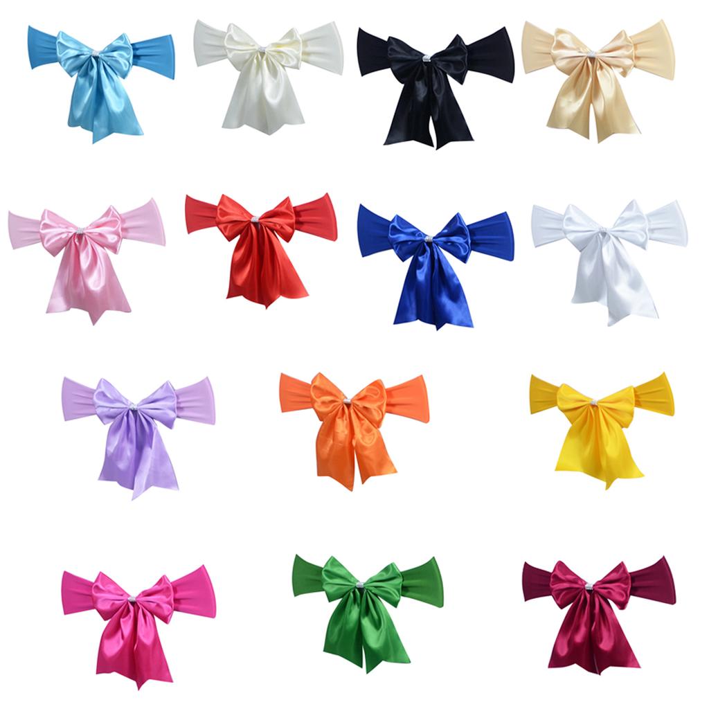 Полиэстеровый бант на стул, эластичная лента для стула, идеально подходит для свадебных украшений и праздничных мероприятий, мягкий и прочный материал