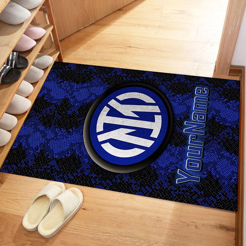 Inter Milan Customizable Name Area Rug Design for Playrooms Foyer Decorate room Living Rooms Anti-slip Rug Decorate Offices Gift for Festivals