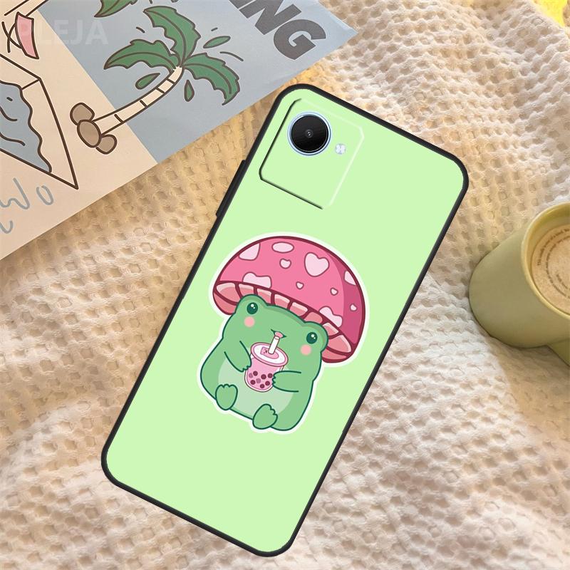 Милый Чехол Лягушка Гриб Для Realme C71 C75 C61 C53 C55 C33 C63 C51 C65 C67 11 12 13 14 Pro Plus GT6 GT7 15 Pro