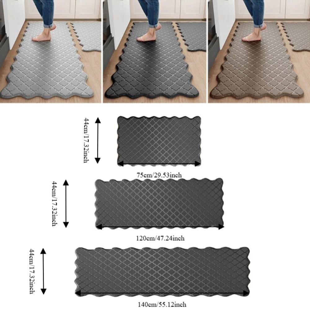 Wear-resistant Kitchen Rug Thickened Door Mat Comfortable Scalloped Embossed Kitchen Mat Office
