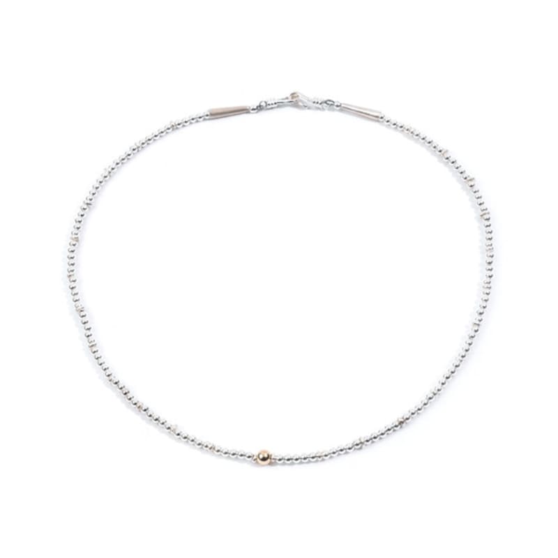 SEWNSWEN SILVER 14K GOLD MIXED BEAD NECKLACE
