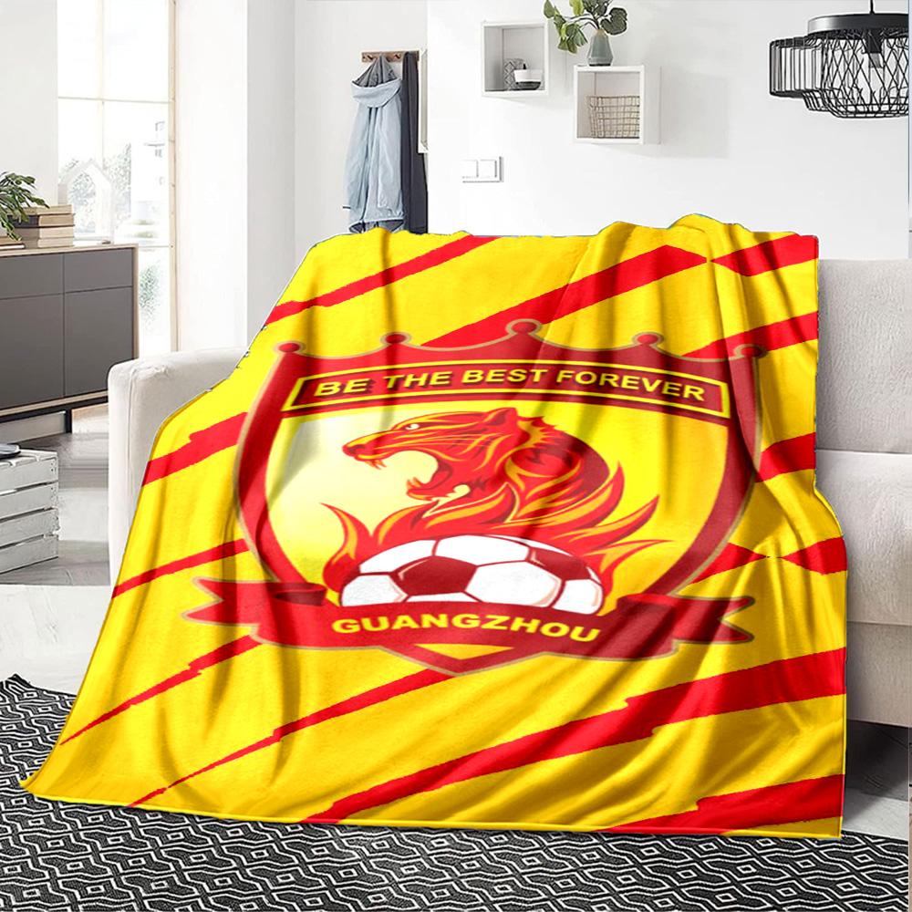 Guangzhou Evergrande Print Flannel Blanket High Quality Warm Comfortable Cover for All Seasons Perfect for Gifts Home Decor