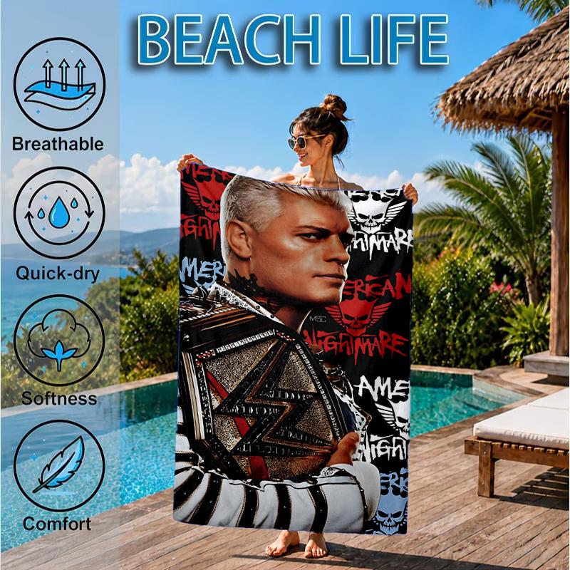 wrestler Collage Beach Towel, Microfiber Beach Towel, Perfect For Pool, Beach, Travel, Home Decor Beach Party Fan gifts