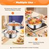 5-Tier Stainless Steel Steamer Meat Vegetable Cooking Steam Pot with Handle for Tamales Veggie Pasta Dumplings Kitchen Cookware