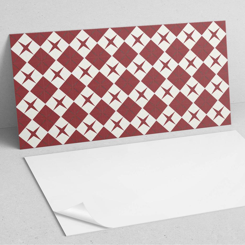 Naklejany Dekor Z Grafiką Do Przedpokoju Winylowy 120X60 Cm Wzór Diamentowy Z Gwiazdami