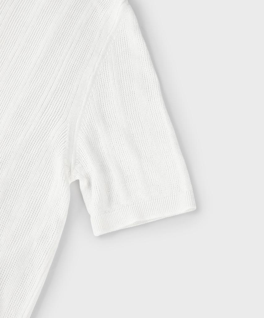 PANICALE White Crew Neck Cotton Knit