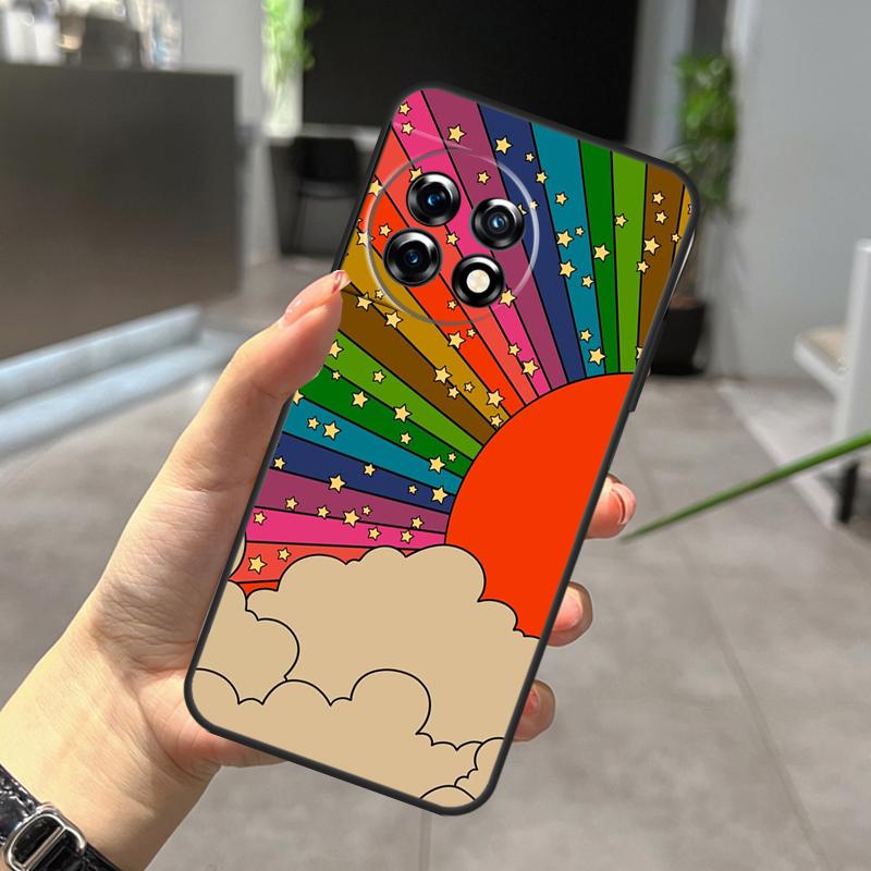 Rainbow 70s Groovy landscape Case For OnePlus Nord 5 CE 2 3 4 Lite N20 N30 OnePlus 15 R 13 12 11 10 Pro 10T 12R 13R Cover