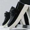Fashion Leather Casual Men's Shoes Comfortable Wallking Sneakers Lace Up Non Slip Wear Daily Business Preppy Platform Shoes
