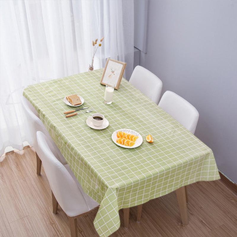 Домашняя скатерть, противоожоговая, водонепроницаемая, маслостойкая, не требующая стирки, коврик для журнального столика в клетку из ПВХ, скатерть для общежития