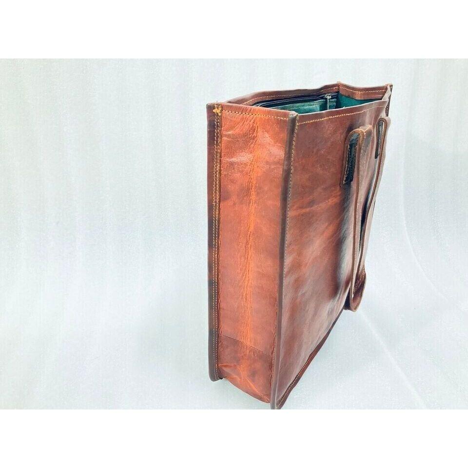 15-дюймовая женская БОЛЬШАЯ сумка через плечо, кожаная сумка для покупок ручной работы, сумка-тоут