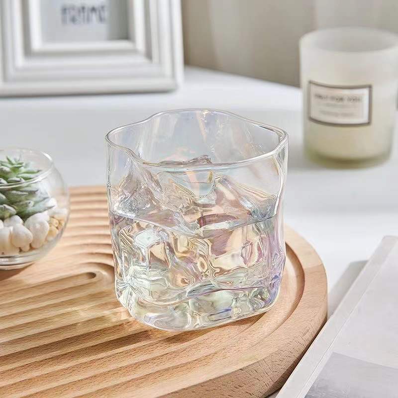 280ml 2pcs Set Irregular Cocktail Glass Bar Party Drinking Utensils Colorful Twist Cup Summer Juice Tea Lemon Soda Beverage Cups