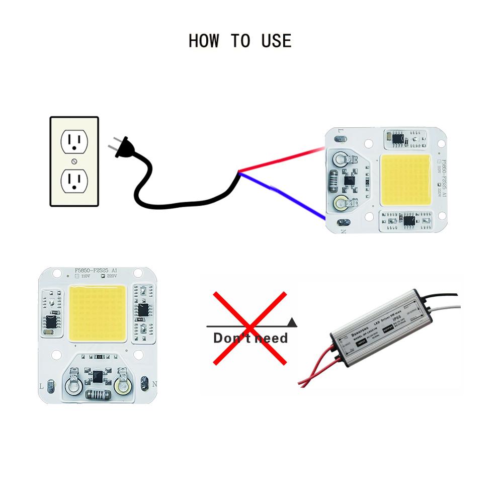 AC220V 110V светодиодный чип 50 Вт 30 Вт 20 Вт COB чип не нужен драйвер светодиодные лампы бусины для прожектора Lampada DIY освещения