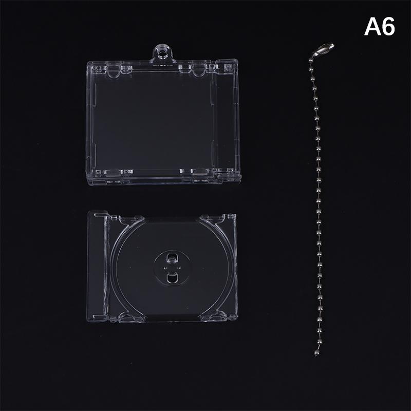 Mini Cd Keychain Album Cases Plastic Cd Cases Clear Dvd Cover Bulk Dvd Jewel Keyring Music Blank Mini Compact Disc Holder