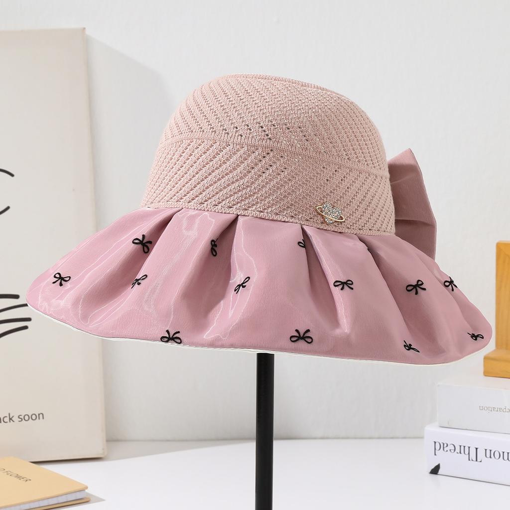 Летняя цветная клеевая шляпа-бант от солнца с большими полями, женская, защита от солнца и УФ-излучения, шляпа от солнца, для путешествий на открытом воздухе, шляпа с открытым верхом