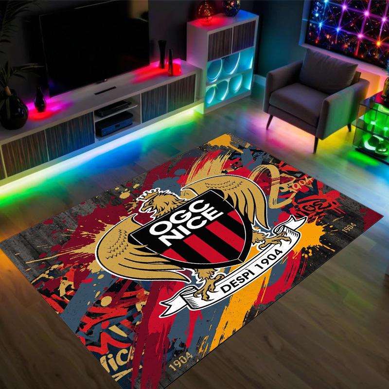 OGC Nice FC Дизайн Кристальный Велюровый Ковер Уютный Не?Нескользящий ковер с принтом для спальни, гостиной, прихожей