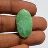 Кабошон из натурального драгоценного камня хризопраз - россыпью полудрагоценный камень 17 карат овальной формы 28x16 мм, Jewelry Craft Supply