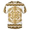 Summer Fashion New Yellow Crown Printed Men's T-shirt Street Harajuku Comfortable Plus Size Round Neck Short Sleeve Top