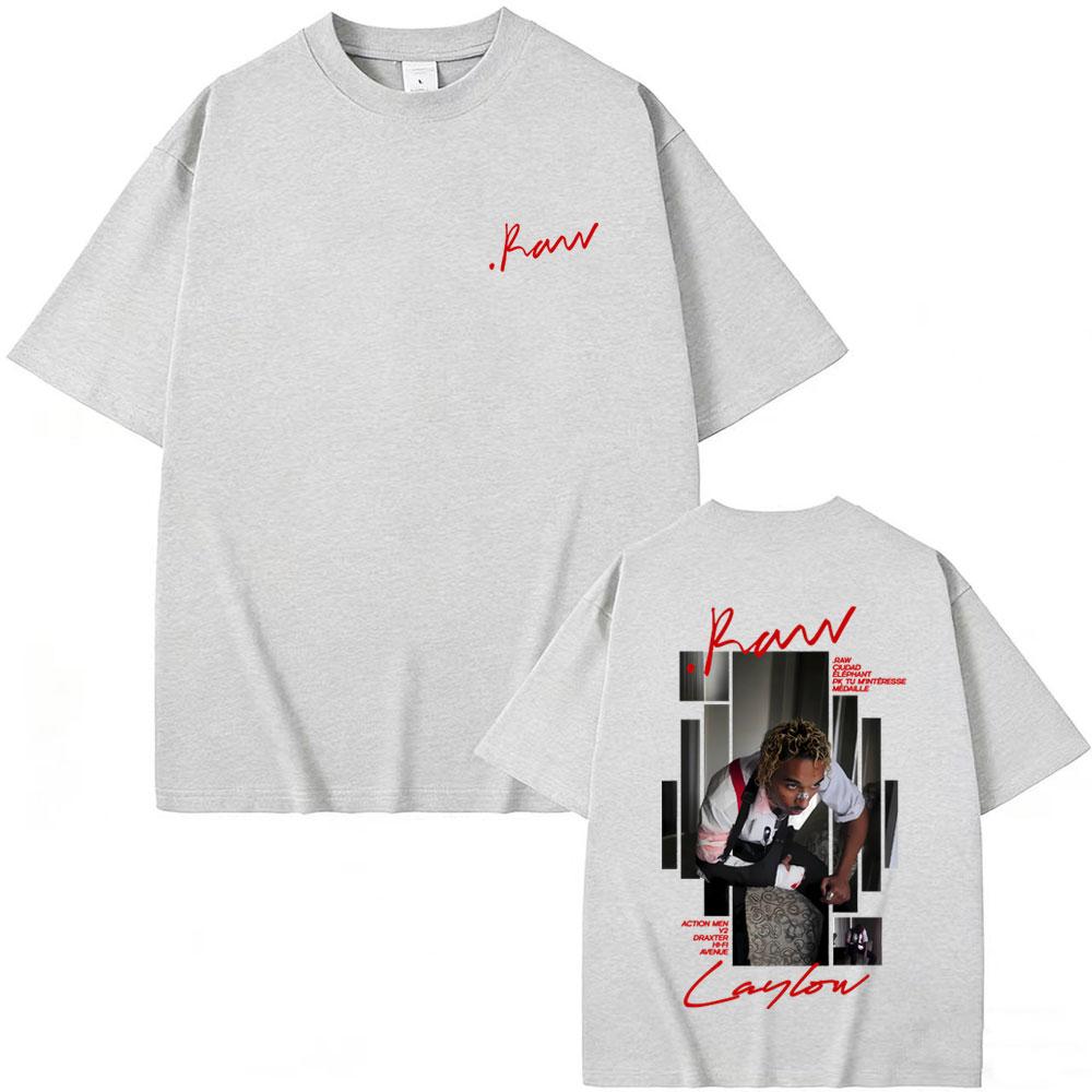 Rapper Laylow Raw Album Graphic Tshirt Unisex Women Clothing Hip Hop Fashion Pop Music T Shirt Male Casual Cotton Vintage Tshirts