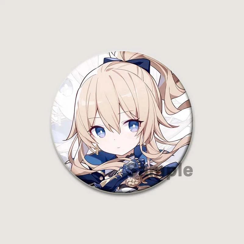 32/44/58mm Super Popular Game Anime Genshin Impact Badge Cartoon Style Brooches On Backpack Clothes Handmade Round Pins for Jewelry