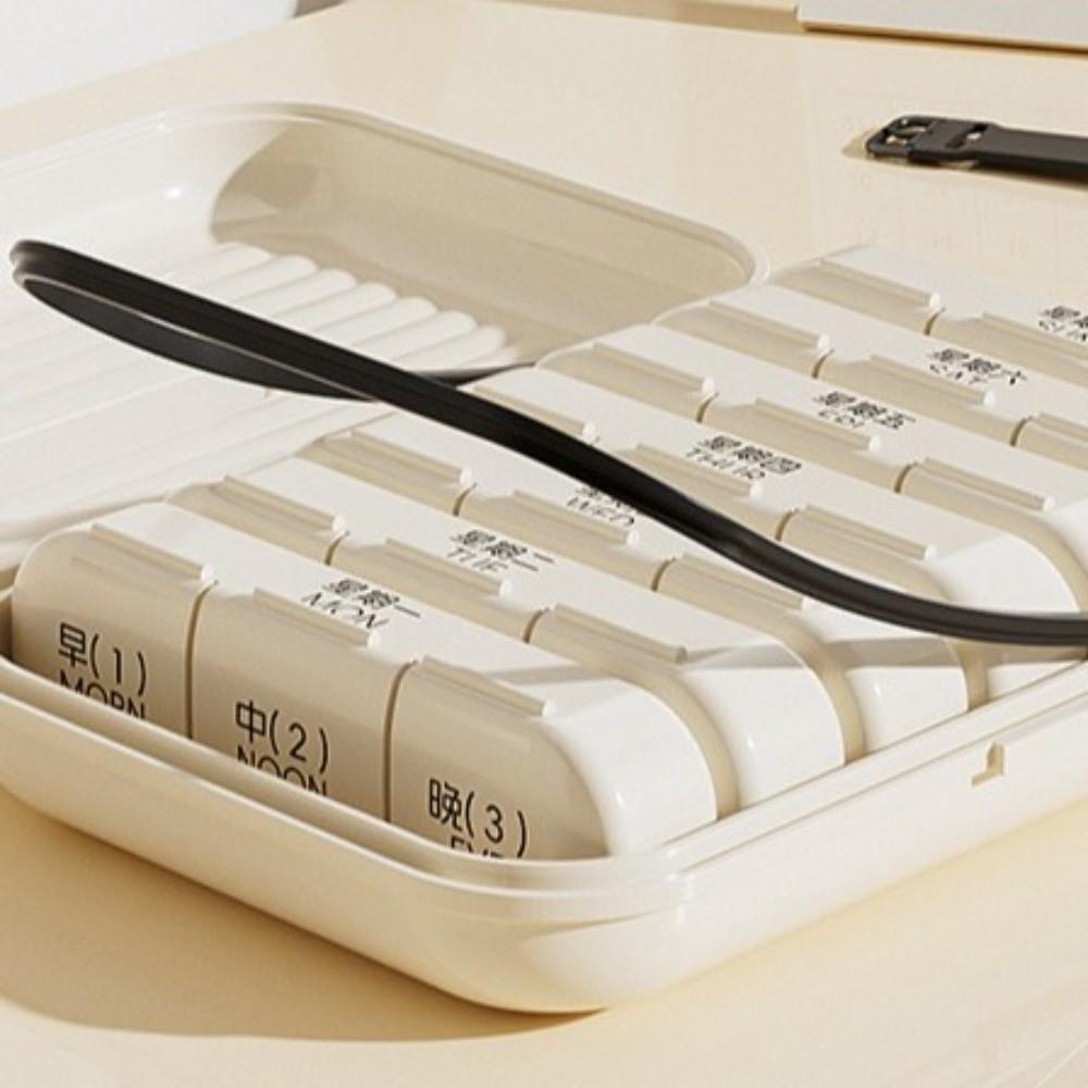 Large Capacity 7 Day Pill Box Sealed Pill Storage Box Elderly Care Pill Case  Home Use