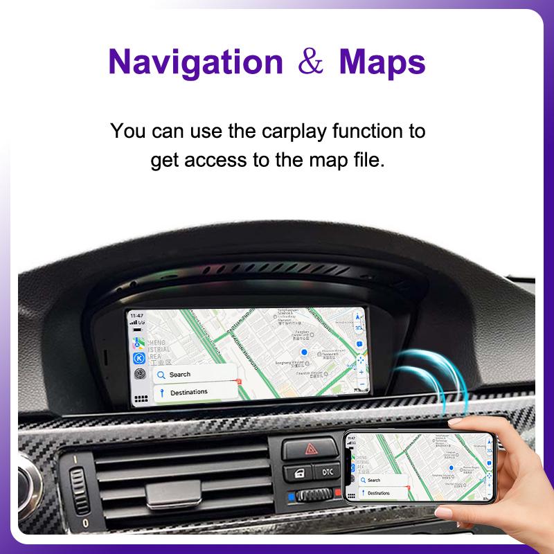 AUTOTOP 8.8" Беспроводной CarPlay Android Auto Автомобильный мультимедийный дисплей для BMW 3 серии E90 E91 E92 E93 5 серии E60 E61 Сенсорный экран