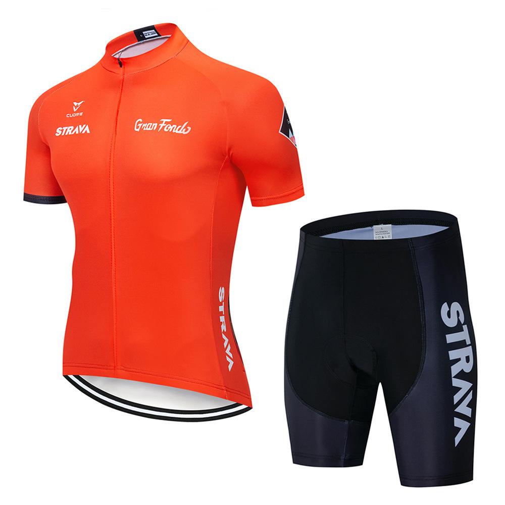 Strav Tour De France Cycling Suit Short Sleeve Suit Men's and Women's Summer Breathable Road Mountain Bike Suit