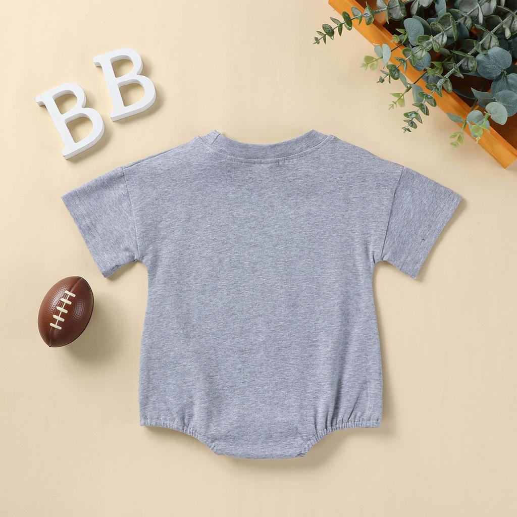 Baby Summer Romper Letter Print Short Sleeve Jumpsuit for Toddler Boy Girls Cute Clothes