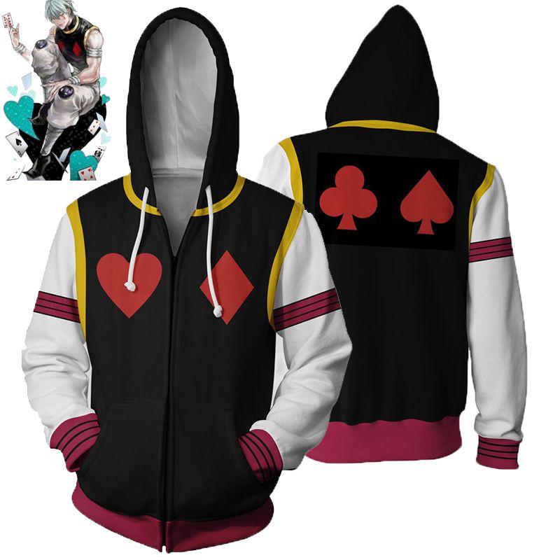 Теплая и уютная куртка на молнии Hunter Hunter Hisoka Killua, костюм для косплея, худи