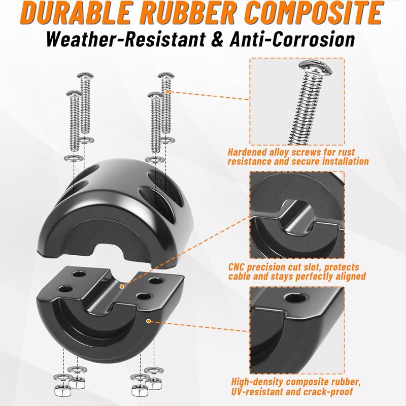 Winch Stopper for Cable Truck UTV ATV Rubber Winch Cable Stopper Protects Towing Hook Synthetic Rope Cable Line from Wear