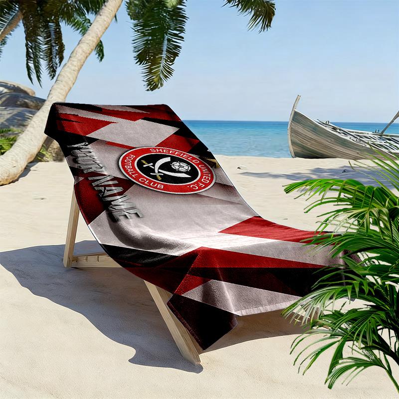 Sheffield United F.C. Полотенце для пляжа с принтом, большое, мягкое, быстросохнущее, для пляжа, кемпинга, плавания