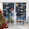 2 шт. Праздничные рождественские занавески в стиле ретро с красочными светящимися снежинками и рисунками Санта-Клауса, пригодные для машинной стирки, для гостиной