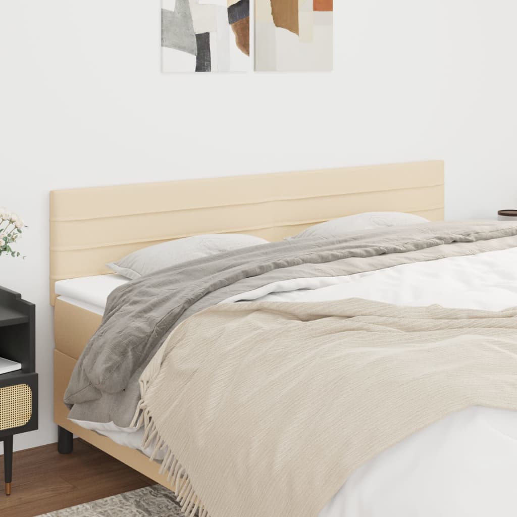 Headboard Cream 200 x 5 x 78 88 cm Fabric