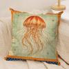 Vintage Sea Creatures Cushion Cover Pillow Case Short Plush Square Throw Pillow Covers Pillowcase Sofa Home Decor Gift