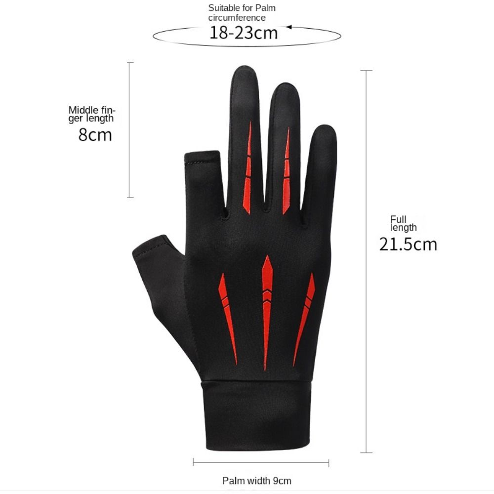 Fingers Outdoor Thin Mesh Opened Fingertip Semi-finger Two Finger Summer Gloves Ice Silk Gloves Anti-UV Gloves Sunscreen Gloves