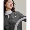 INMAN French Style Flower Knit Cardigan