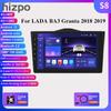 4G 2Din Android 12 Car Stereo Radio for LADA BA3 Granta Cross 2018 2019 GPS Navigation Multimedia Video Player Carplay Autoradio BT Intelligent Screen