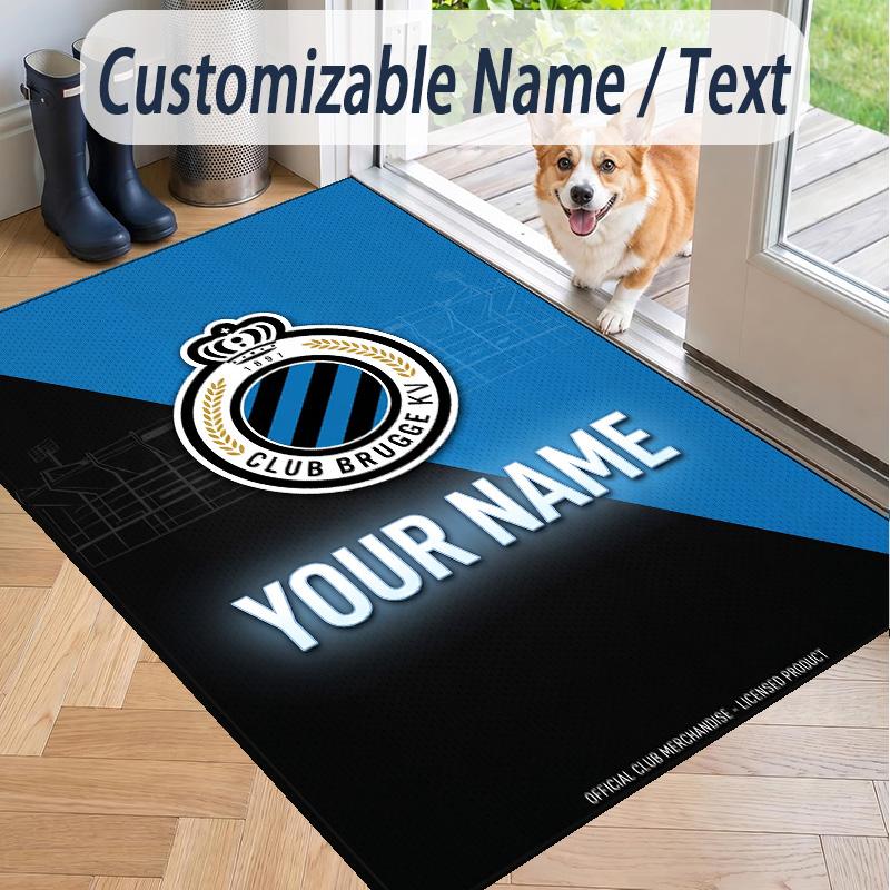 Custom Text Printed Rug Club Brugge FC Non Slip Floor Carpet For Home Room Decor