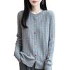 Осенне-зимний новый шерстяной кардиган женский с круглым вырезом свободный пальто цветная пуговица вязаный кашемировый свитер универсальный женский топ