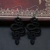 Black Snake Design Dangle Earrings Alloy Jewelry Goth Punk Style Personality Female Gift Club Party Accessories