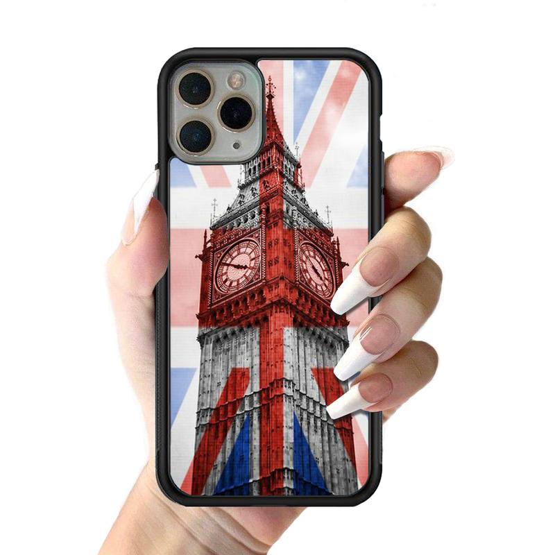 YNDFCNB Чехол для телефона с флагом Англии, Великобритании, силиконовый чехол из ПК+ТПУ для iPhone 11 12 13 Pro Max 8 7 6 Plus X SE XR, жесткие чехлы