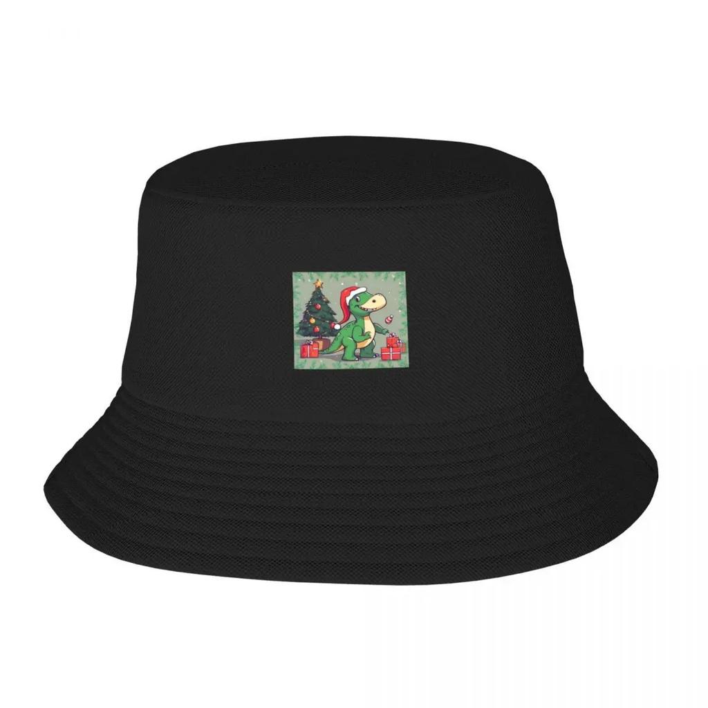 Dinosaur Christmas Cartoon T Rex Bucket Hat Golf Dropshipping Women Hat Unisexs