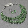 Green Amethyst Pear Shape Gemstone Jewelry Set Handmade Latest Necklace Earrings