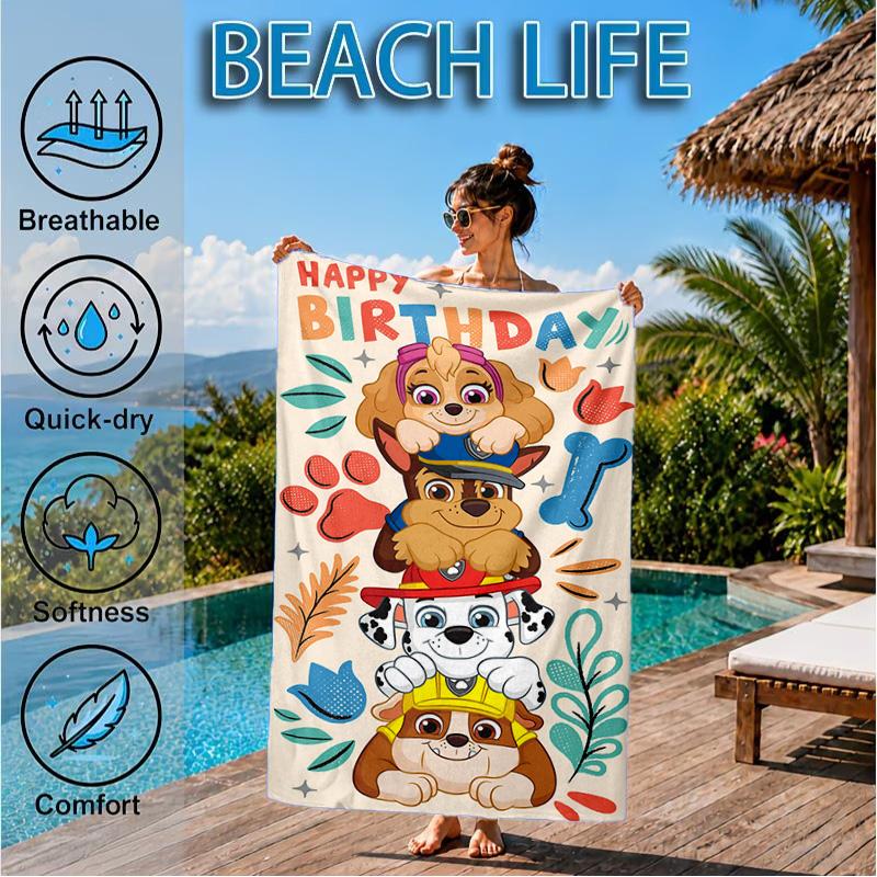 Paw Patrol: Heroic Rescue Beach Towel, Quick-drying, Easy to Care for, Suitable for Both Fitness and Beach Vacations,Sports Essential
