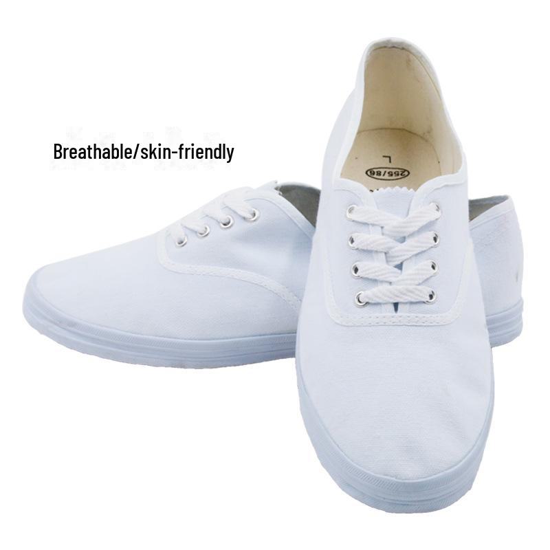 Белые низкие парусиновые кроссовки Double Star Unisex — повседневные кроссовки на плоской подошве для женщин, мужчин и студентов, идеально подходят для бега.