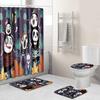 Хэллоуин Комбинация Занавески для душа и Коврика для пола Набор из четырех предметов Кухонный Впитывающий Нескользящий Ковер Прикроватный коврик